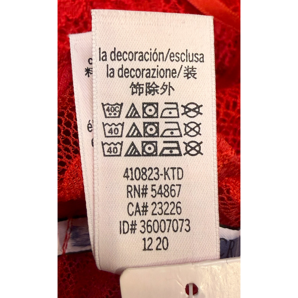 NEW VICTORIA'S SECRET RED MIXED SHEER & LACE MINI SLIP DRESS GARTERS SIZE SMALL - Picture 8 of 13